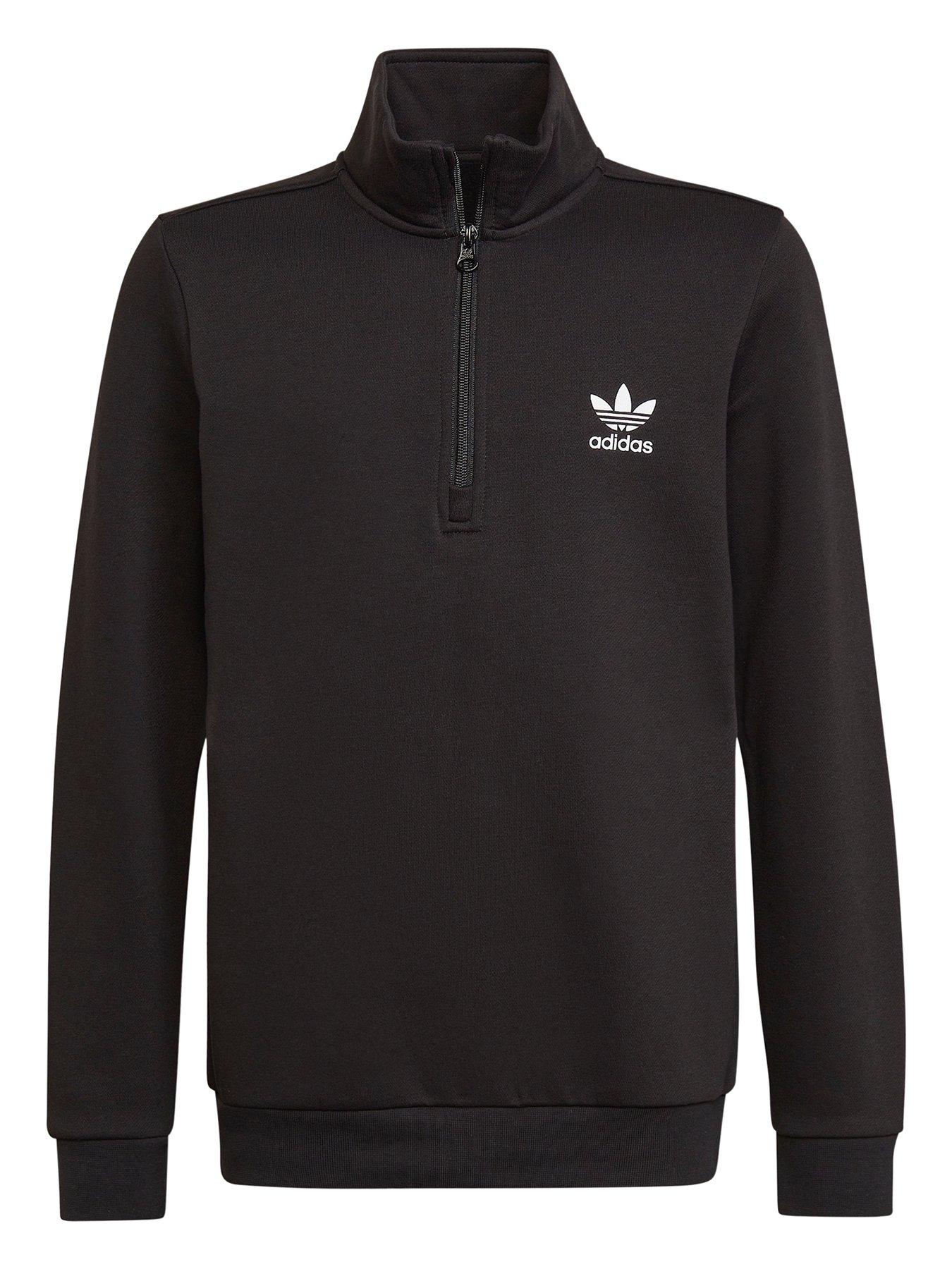 adidas Originals Kids Adicolor Half Zip Sweatshirt - Black