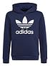  image of adidas-originals-junior-adicolor-trefoil-hoodie-dark-blue