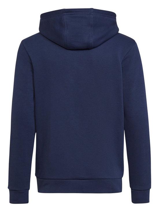 back image of adidas-originals-junior-adicolor-trefoil-hoodie-dark-blue