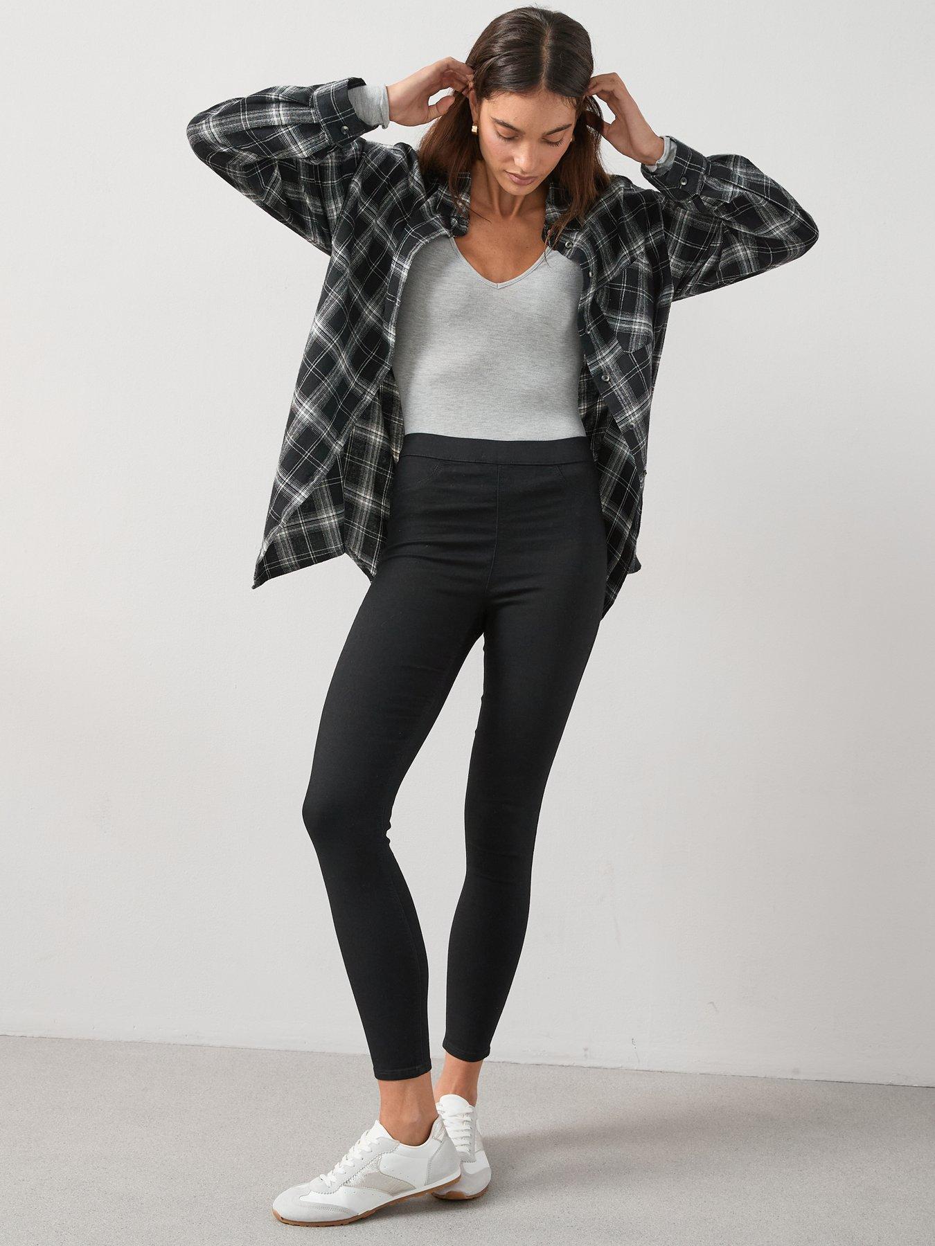 Image 3 of 6 of The Very Collection High Waist Denim Jeggings - Black