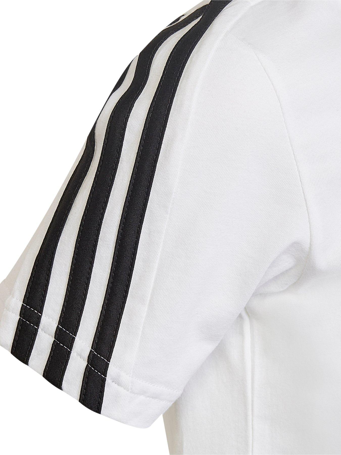  image of adidas-sportswear-future-icons-junior-boys-3-stripe-short-sleevenbspt-shirt-white