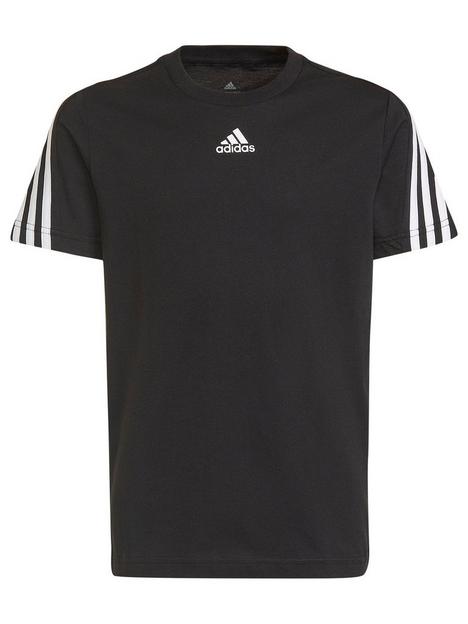 adidas-future-icons-juniornbsp3-stripe-t-shirt-black