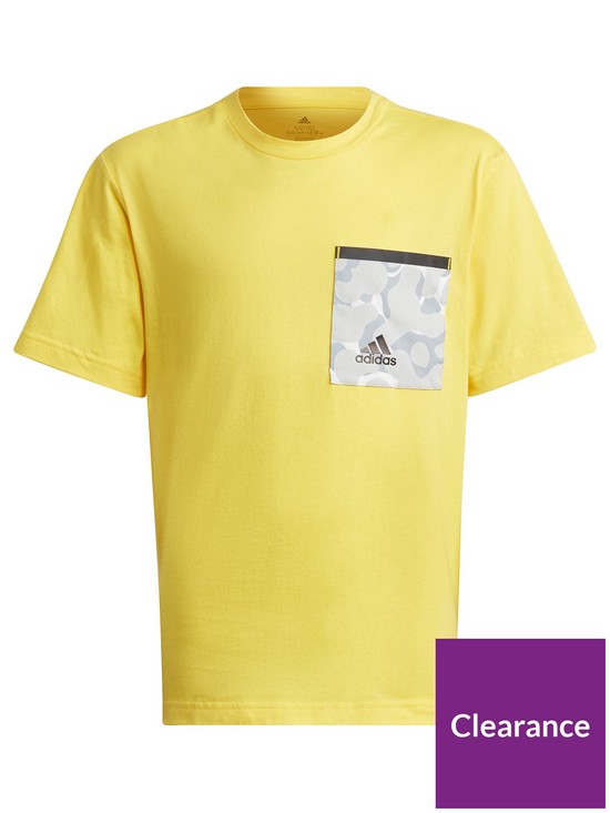 front image of adidas-future-junior-boys-short-sleevenbspt-shirt-bright-yellow