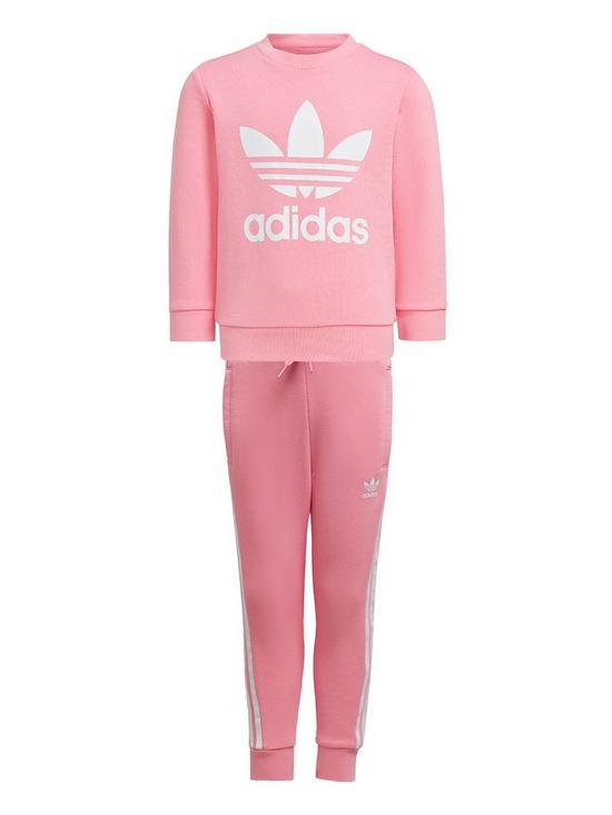 adidas Originals Younger Kids Adicolor Trefoil Crew Set - Light Pink ...