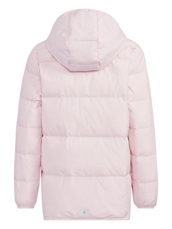 back image of adidas-kids-girls-frosty-down-jacket-light-pink