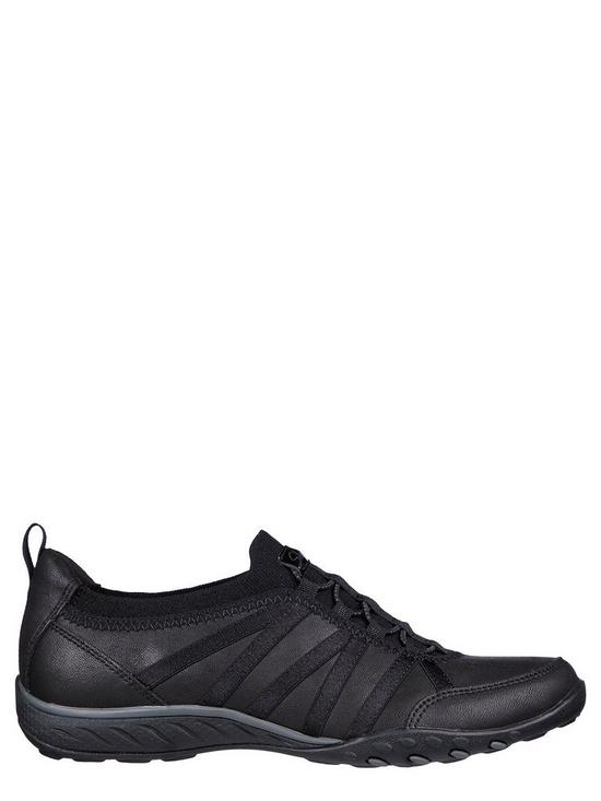 back image of skechers-breathe-easy-microleather-trainers-black