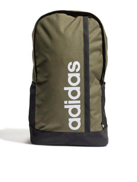 adidas-junior-essentials-linear-backpack-dark-green