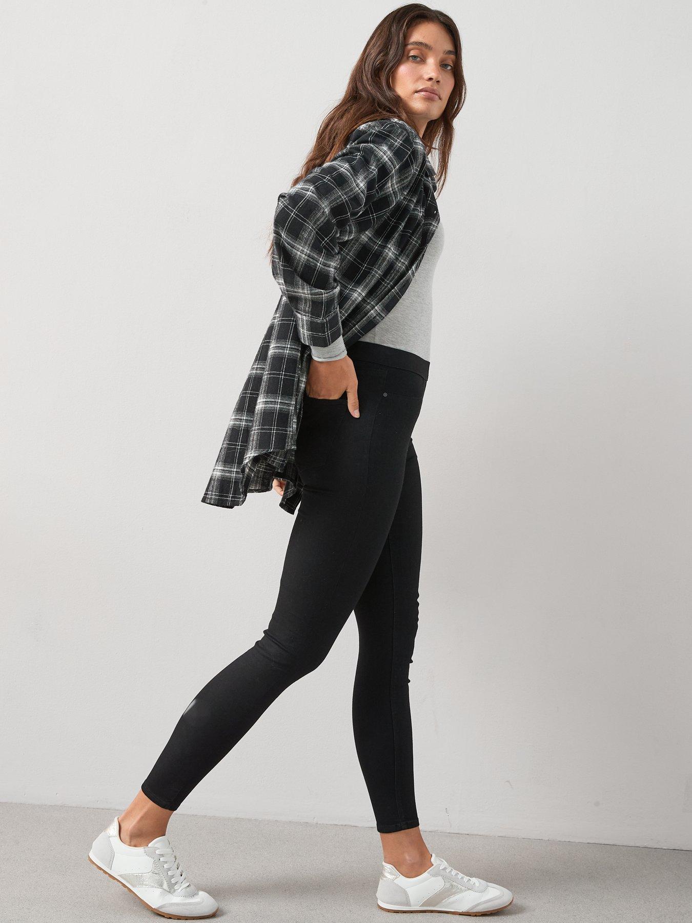  image of the-very-collection-short-high-waist-denim-jeggings-black