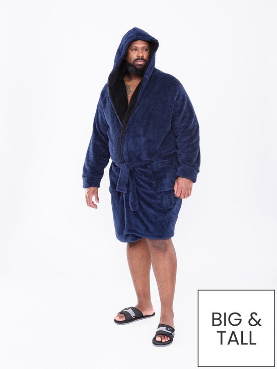 stillFront image of d555-newquay-2-super-soft-dressing-gown-navy