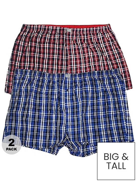 stillFront image of d555-plaid-pack-of-two-woven-boxer-shorts-multi
