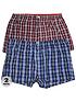  image of d555-plaid-pack-of-two-woven-boxer-shorts-multi