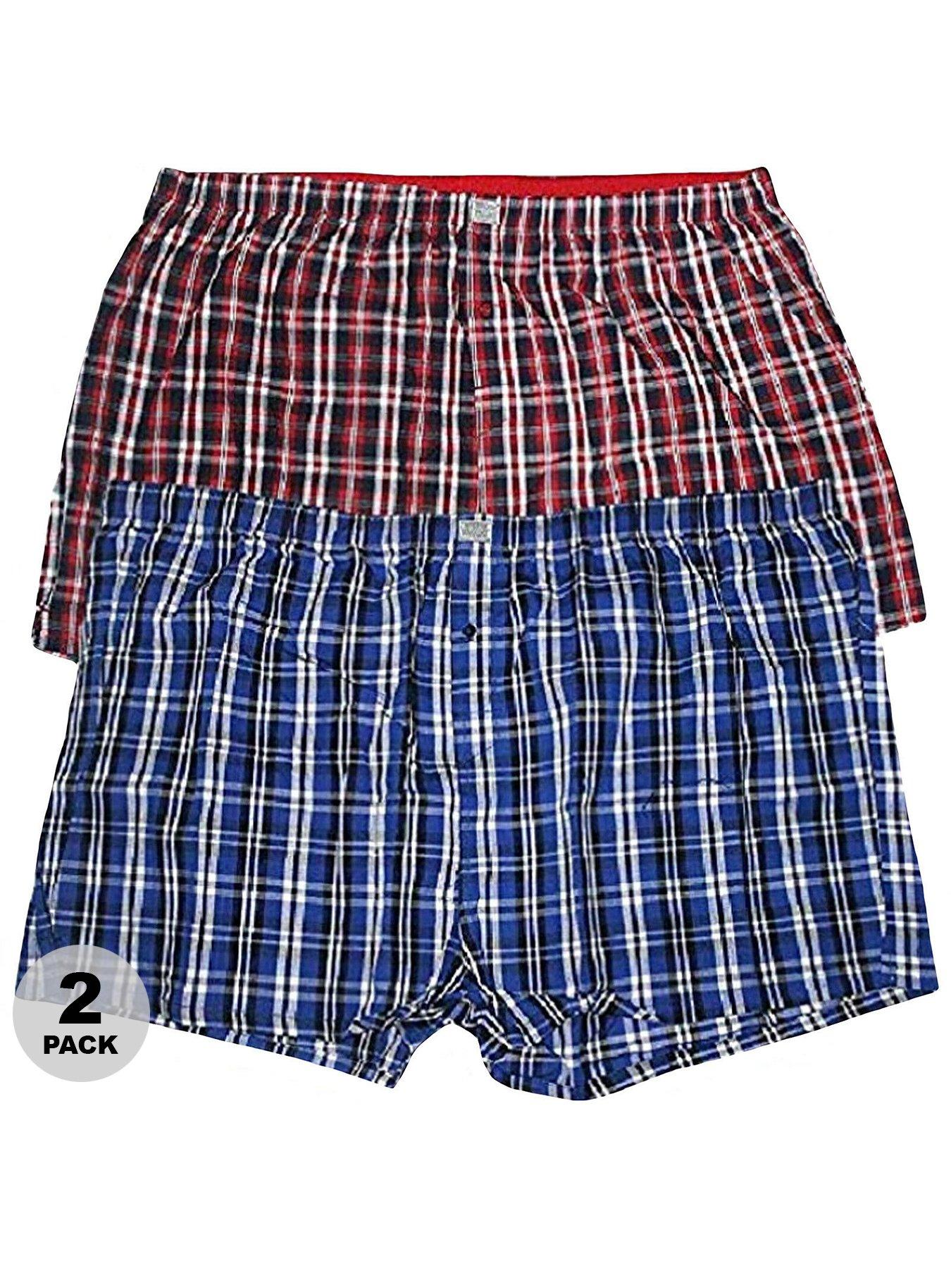 Image 2 of 3 of D555 Plaid Pack Of Two Woven Boxer Shorts - Multi