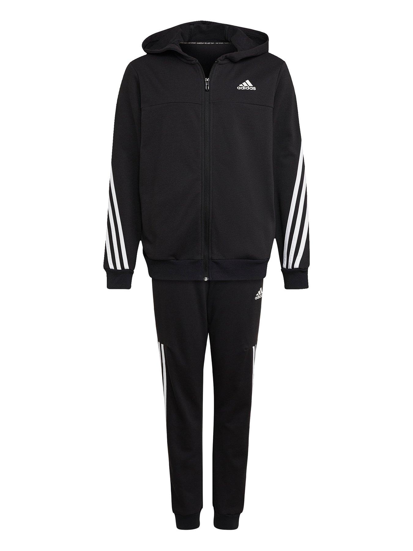 adidas Sportswear HOODED TRACKSUIT - Tracksuit - black 