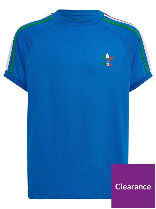 front image of adidas-originals-junior-adicolor-football-nations-t-shirt-dark-bluenbsp