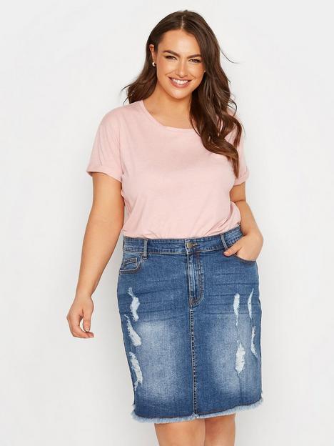 yours-curve-denim-ripped-skirt