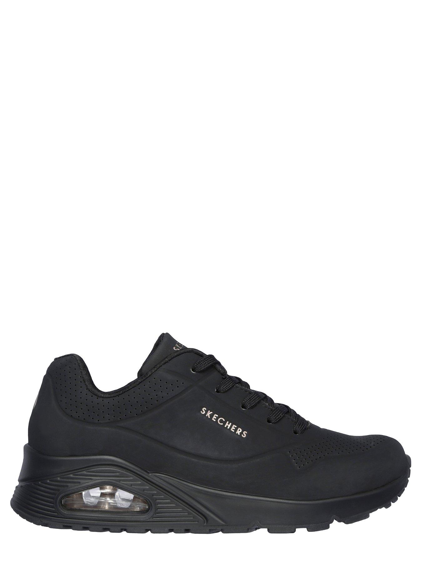 back image of skechers-uno-stand-on-air-durabuck-trainers-black