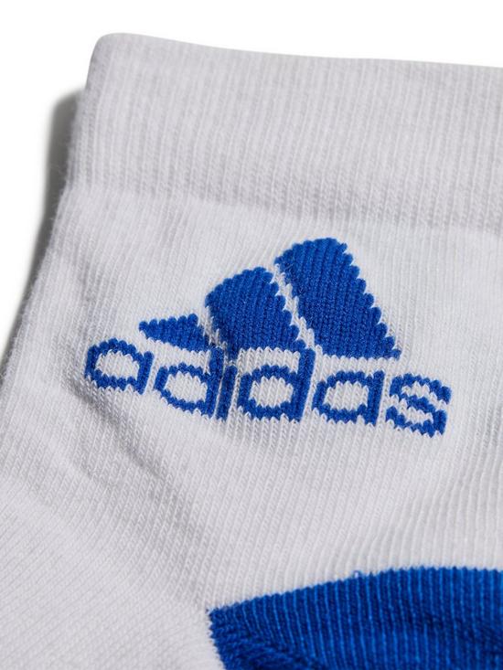back image of adidas-younger-kids-3-pack-ankle-socks-dark-multi