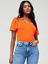  image of v-by-very-cut-out-angel-sleeve-top-orange