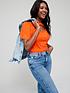  image of v-by-very-cut-out-angel-sleeve-top-orange