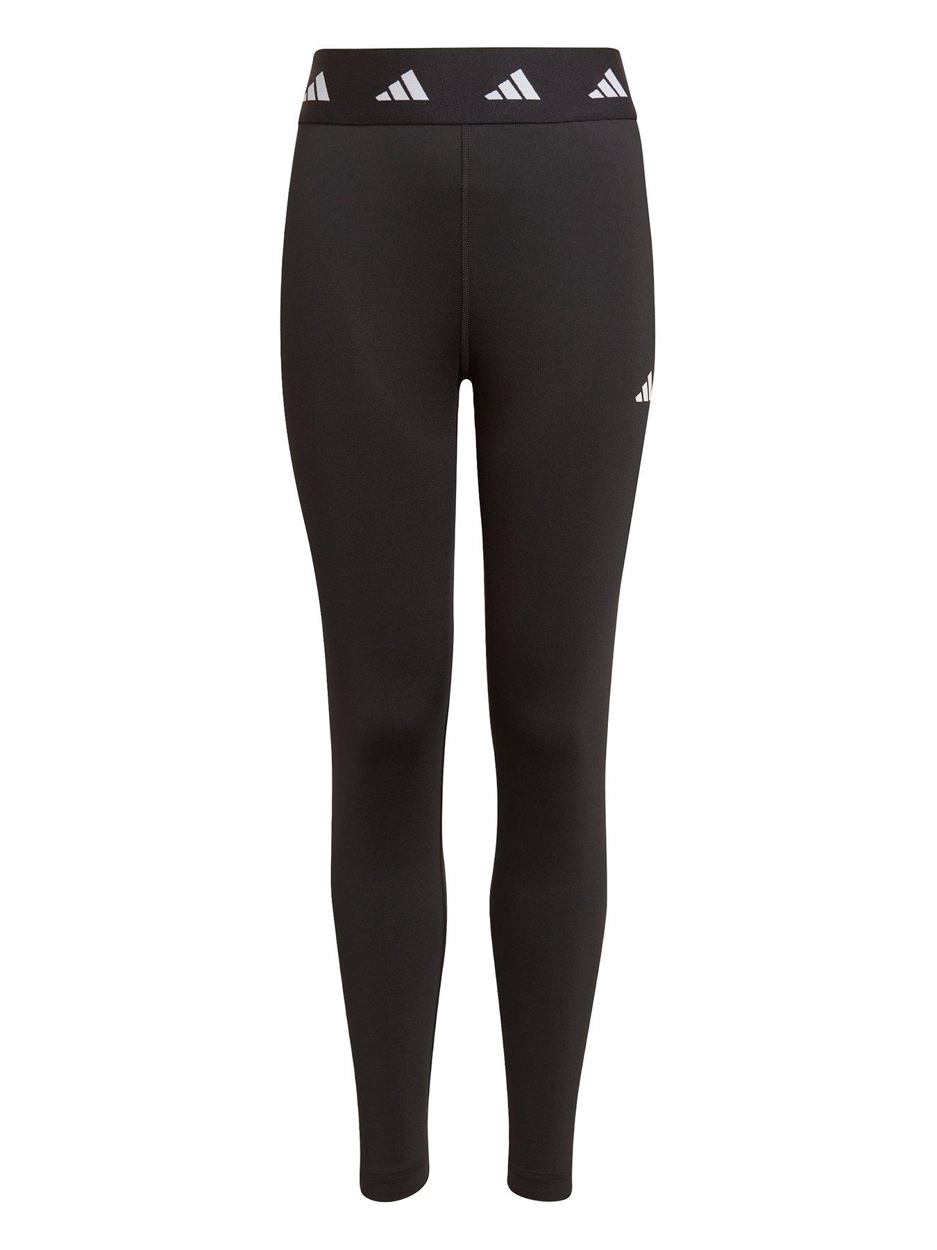  image of adidas-sportswear-junior-girls-tech-fit-tights-black