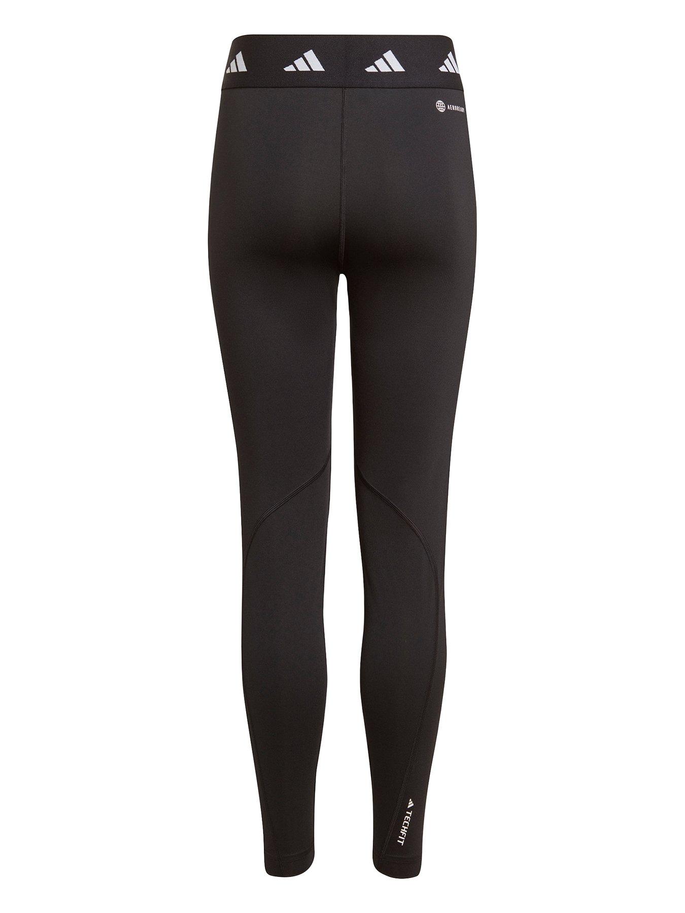  image of adidas-sportswear-junior-girls-tech-fit-tights-black