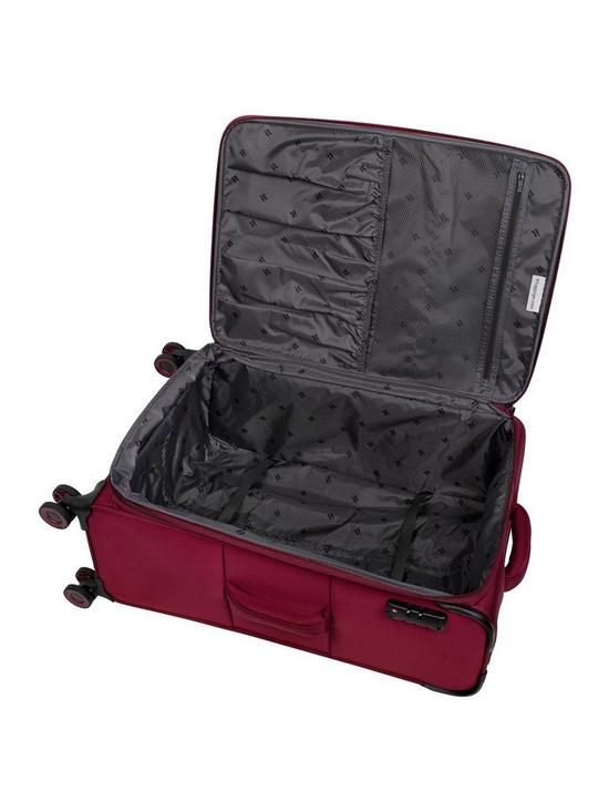 stillFront image of it-luggage-precursor-dark-red-cabin-expandable-soft-8-wheel-suitcase