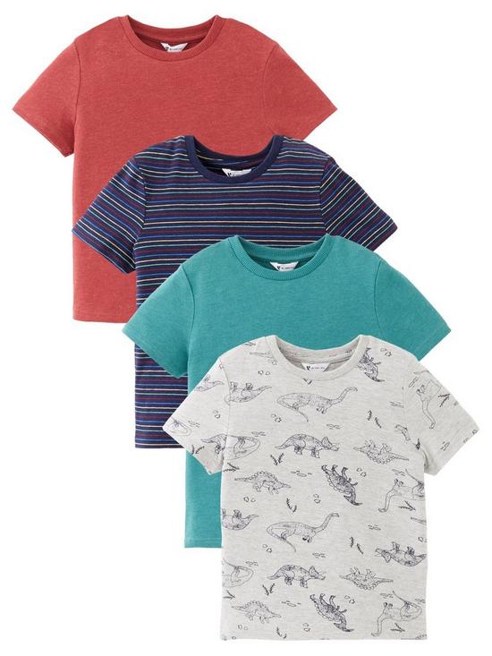 front image of mini-v-by-very-boys-dino-stripe-short-sleeve-t-shirts-4-pack-multinbsp