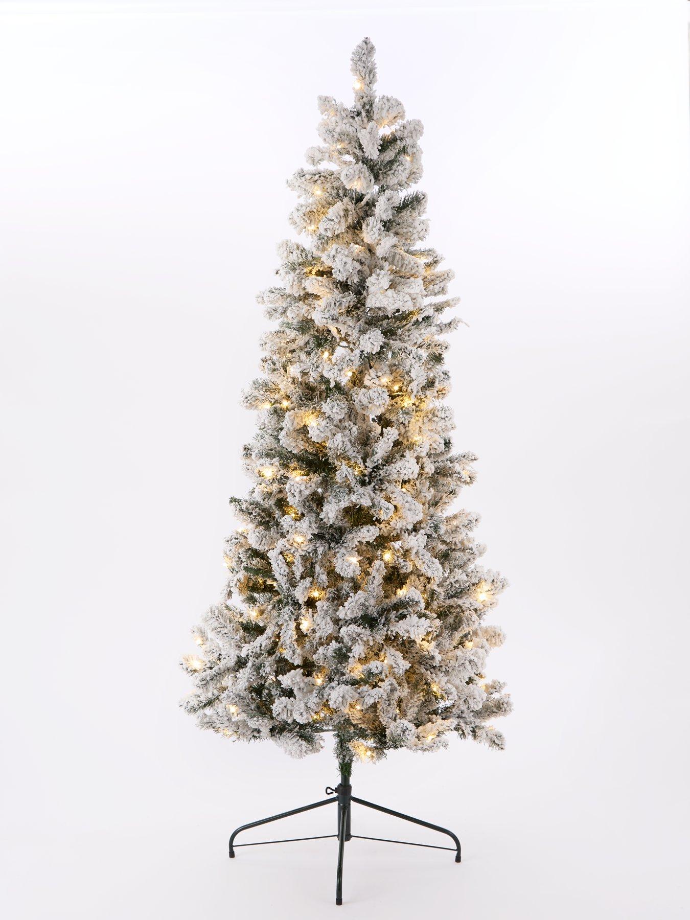 Very Home 6.5ft Prelit Slim Flocked Emperor Christmas Tree