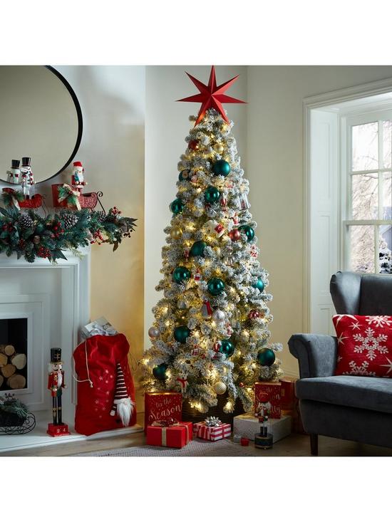 stillFront image of 75ft-pre-lit-slim-flocked-emperor-christmas-tree