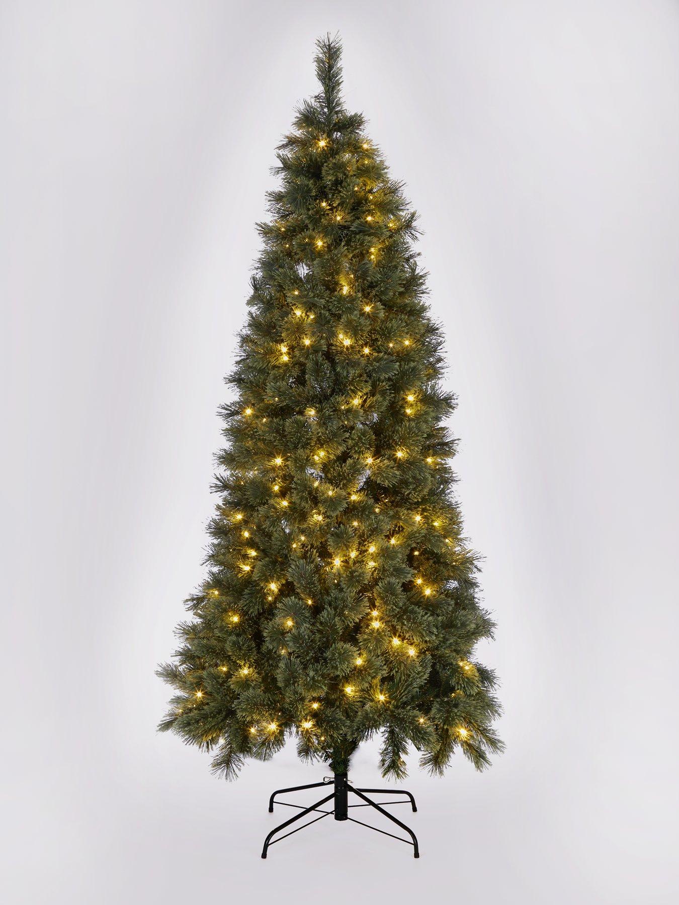 Very Home 6.5ft Prelit Slim Cashmere Tips Christmas Tree