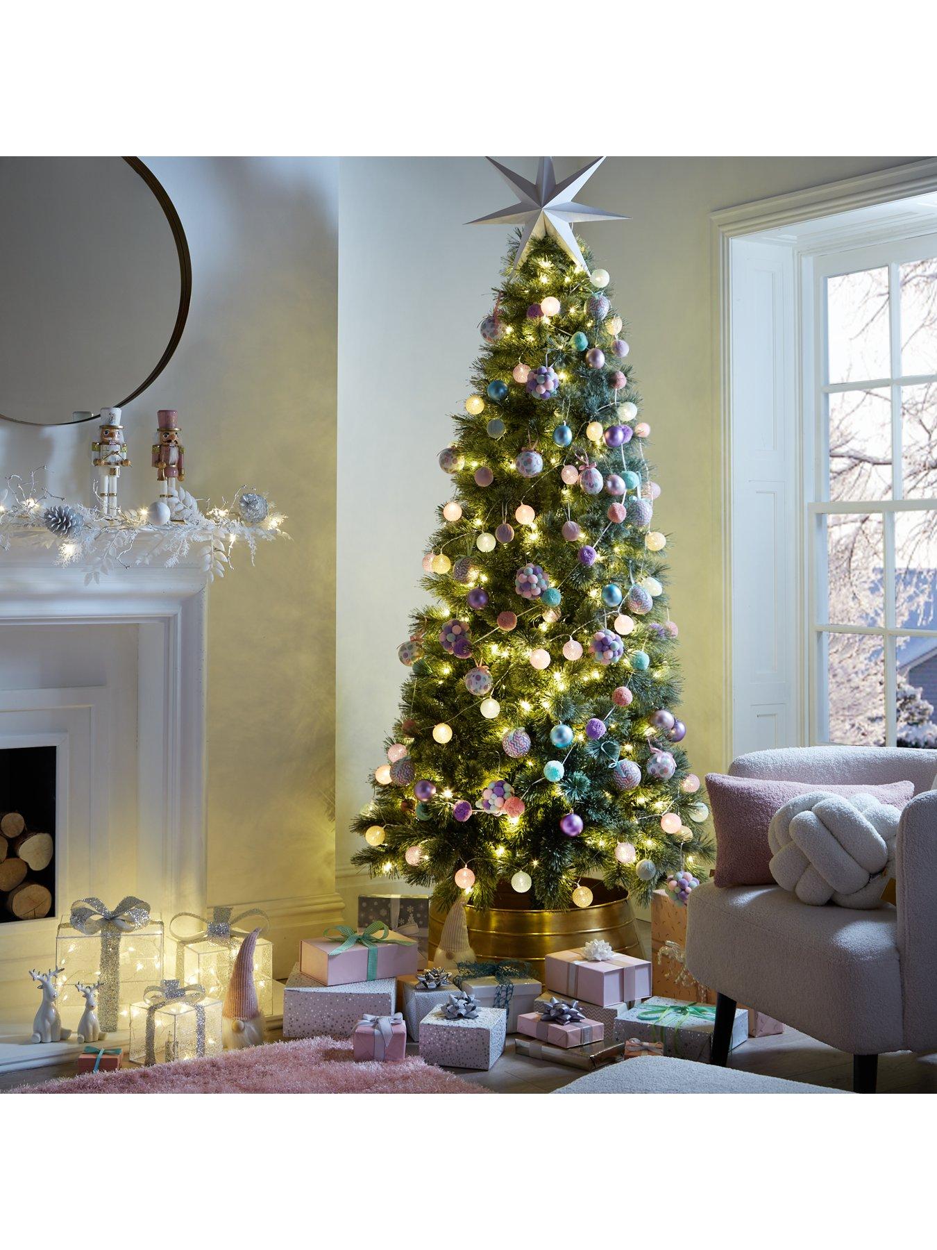 Very Home 6.5ft Prelit Slim Cashmere Tips Christmas Tree