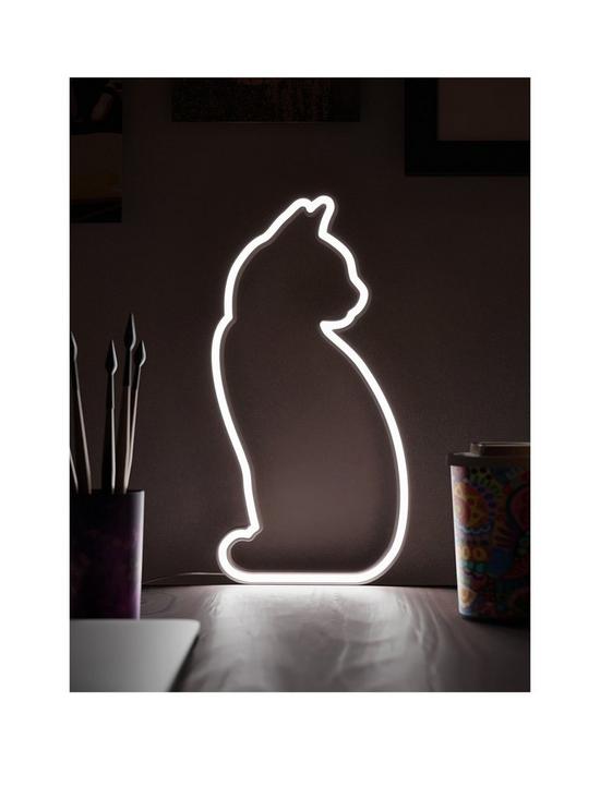 front image of usb-neon-cat-light