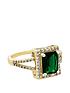  image of jon-richard-gold-plate-emerald-cubic-zirconia-cocktail-ring-16mm