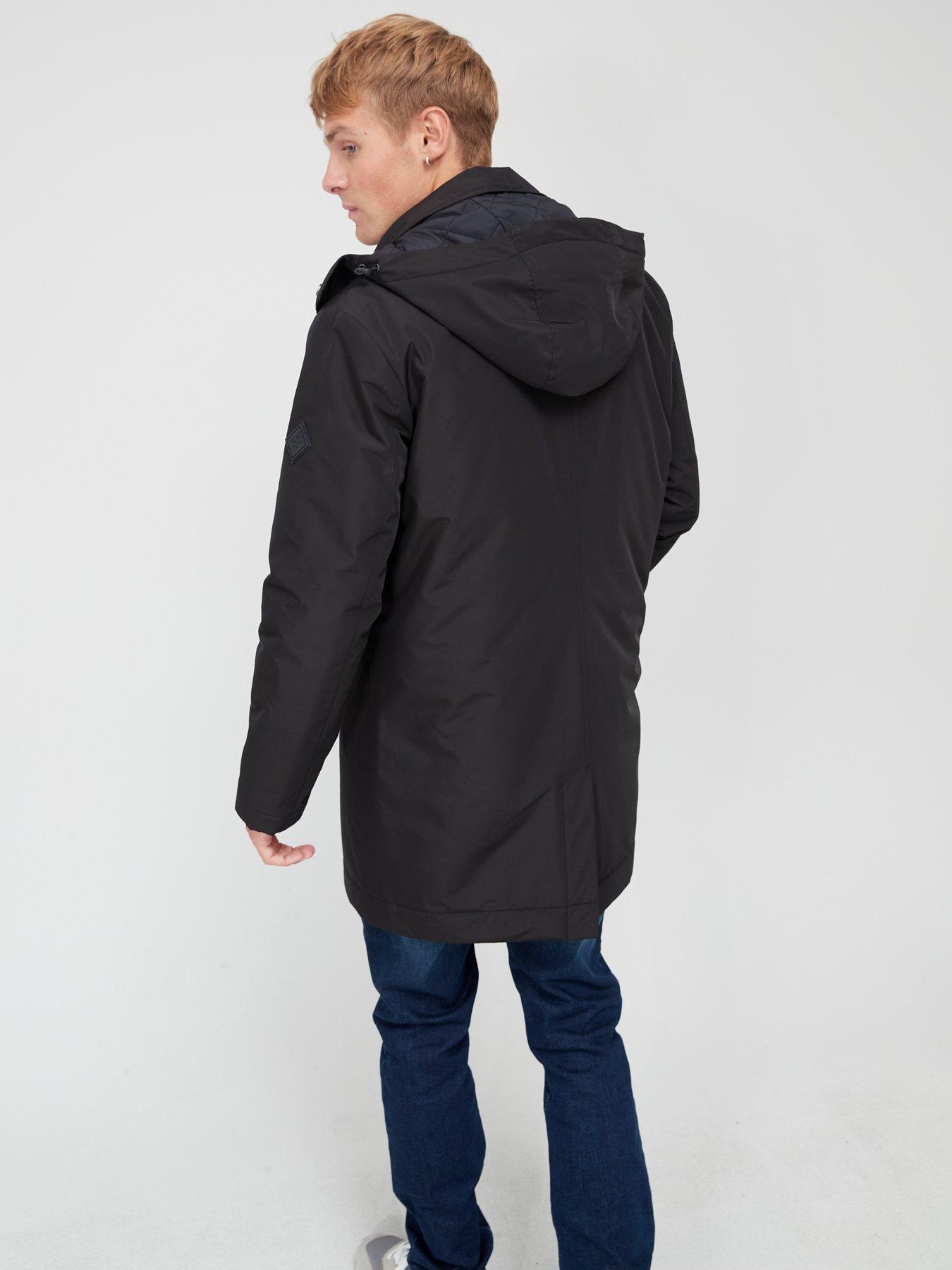 GANT Padded Long Car Coat Black