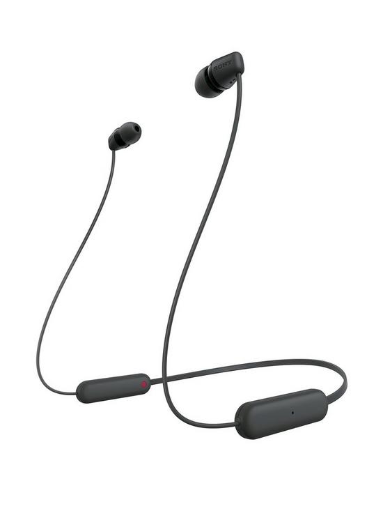 front image of sony-wic100-wireless-in-ear-headphones