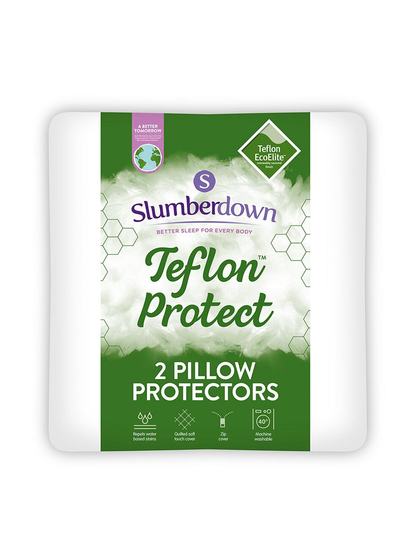 Image 1 of 5 of Slumberdown Teflon 2 Pack Pillow Protector - White