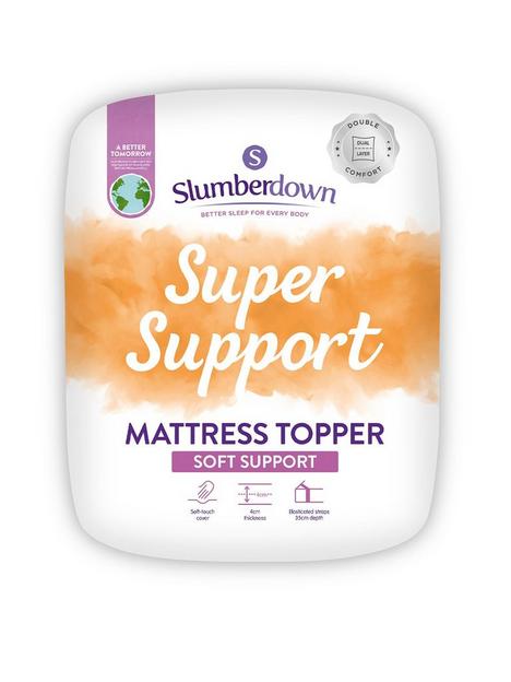 slumberdown-super-support-4cm-mattress-topper-white