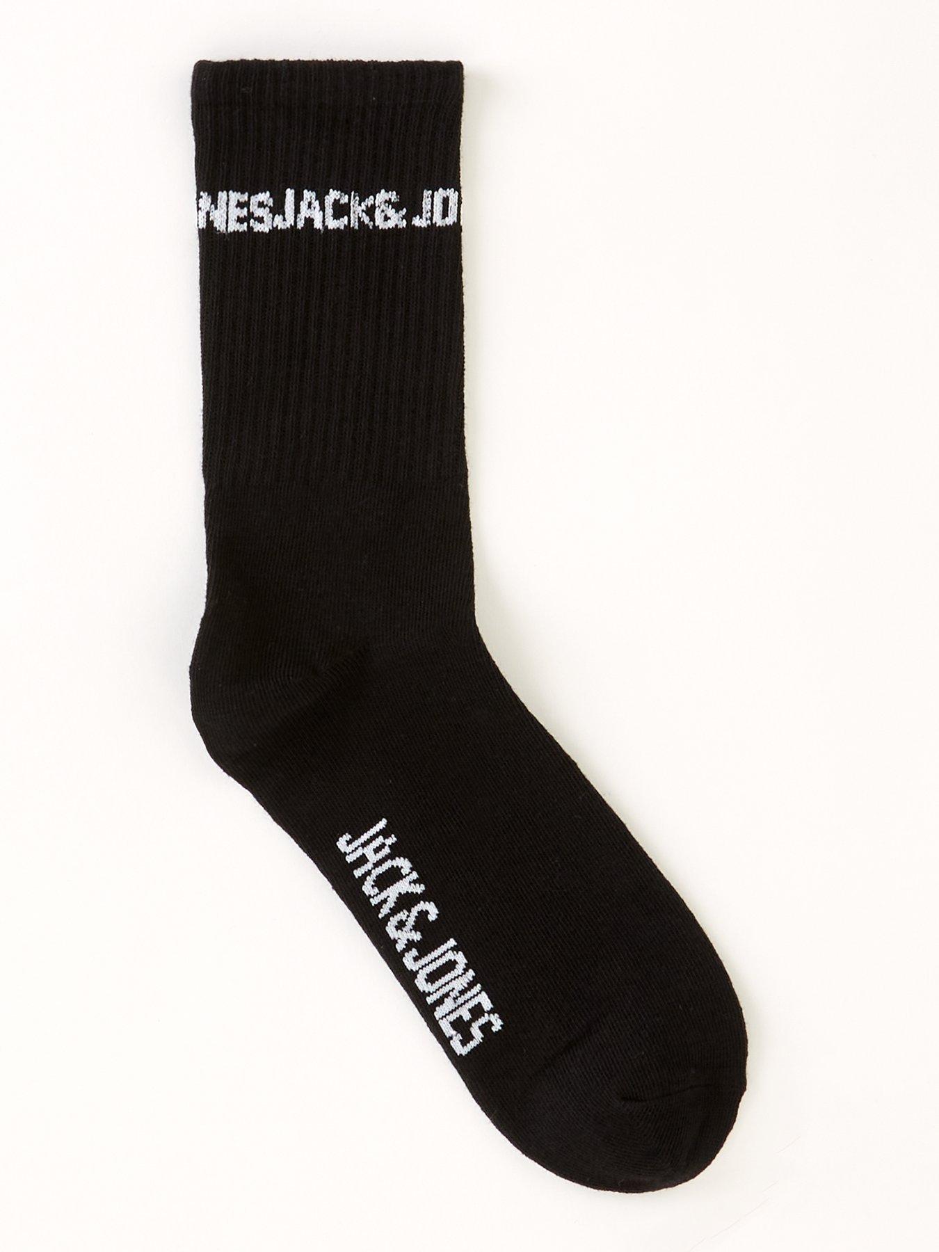 Image 2 of 3 of Jack & Jones Junior Boys 5 Pack Basic Logo Tennis Socks - Black