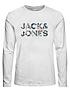  image of jack-jones-junior-boys-tech-logo-long-sleeve-t-shirt-white