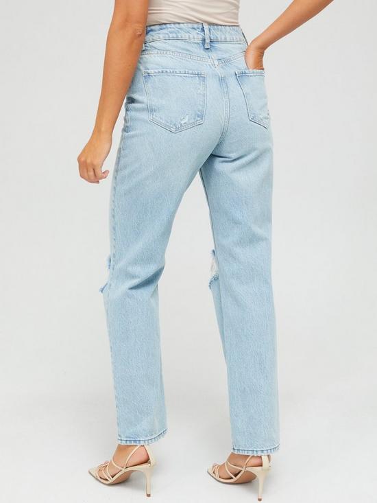stillFront image of v-by-very-high-waist-loose-straight-jean-with-rips