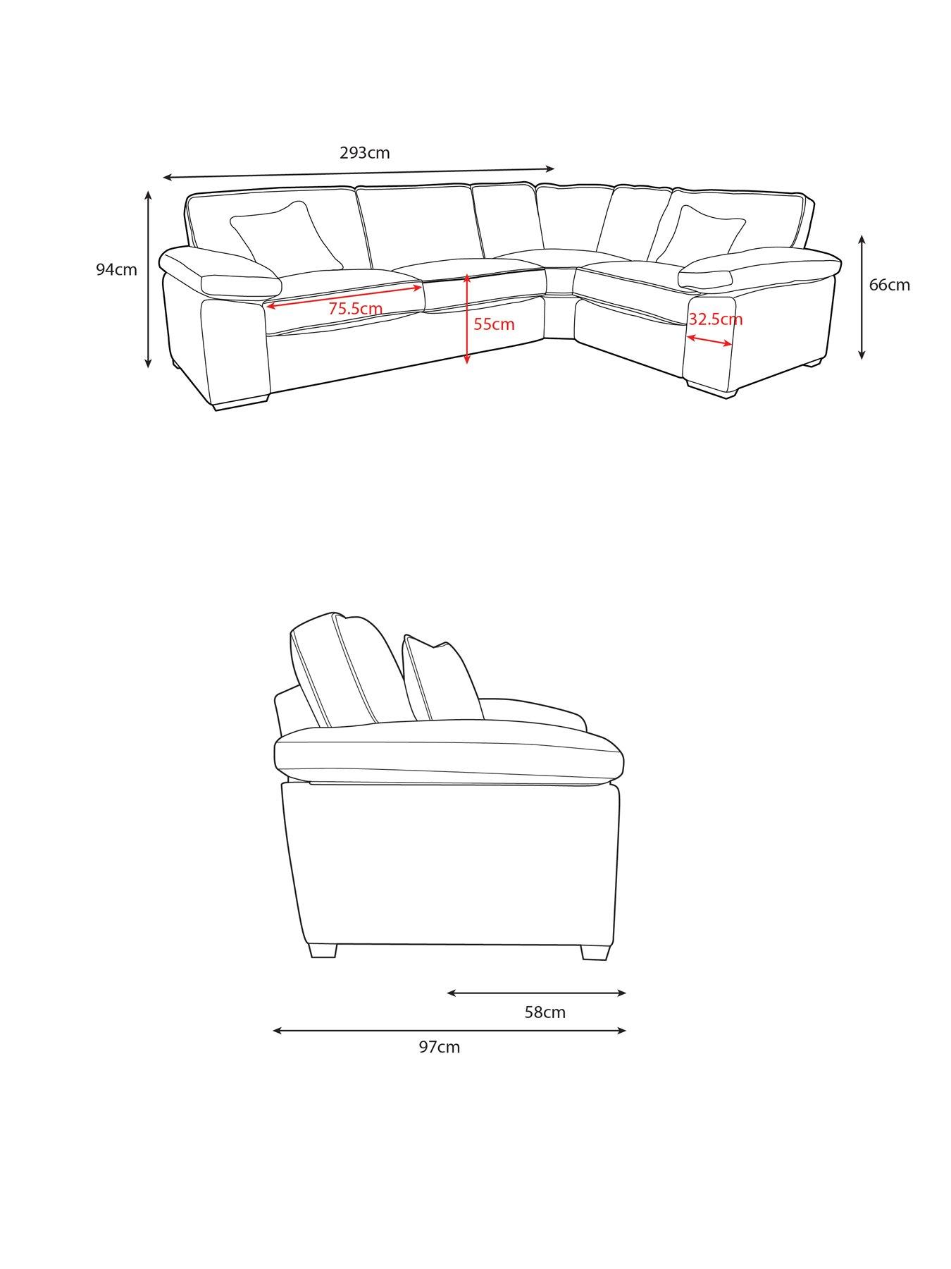 Image 5 of 5 of Very Home Dexter Fabric Right Hand Corner Sofa&nbsp;- Made to Order in the UK