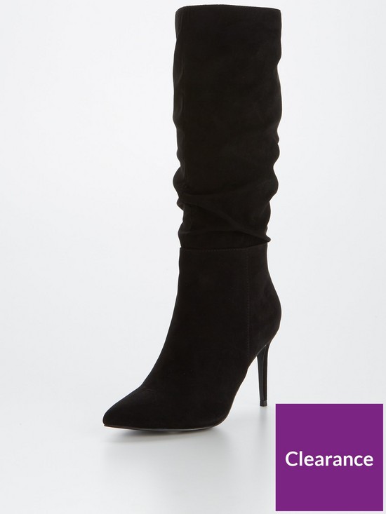 stillFront image of v-by-very-wide-fit-point-slouch-knee-boot-black