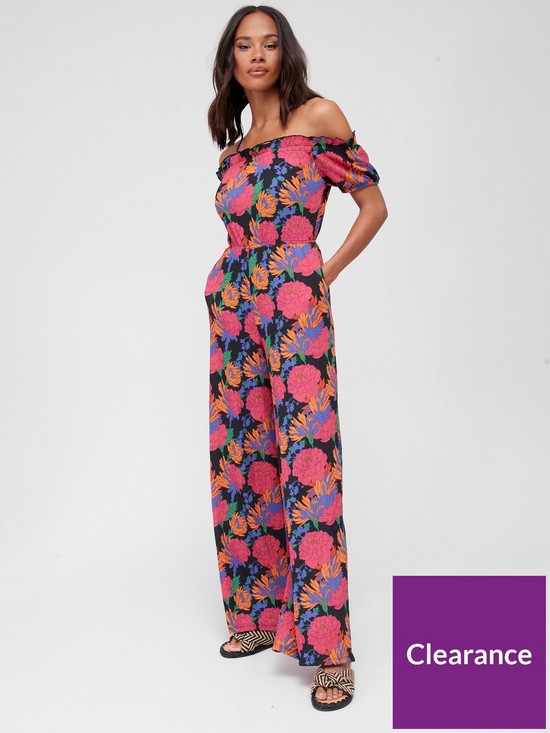 front image of v-by-very-bardot-jersey-beach-jumpsuit-multi