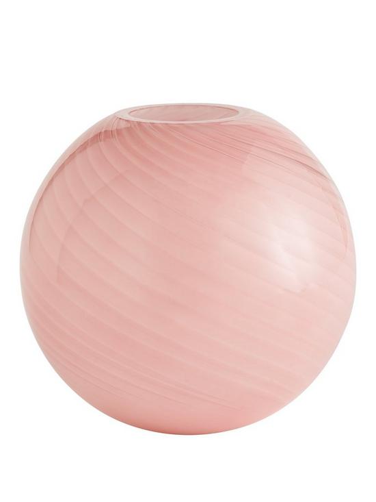 front image of liv-patterned-round-glass-vase-pink
