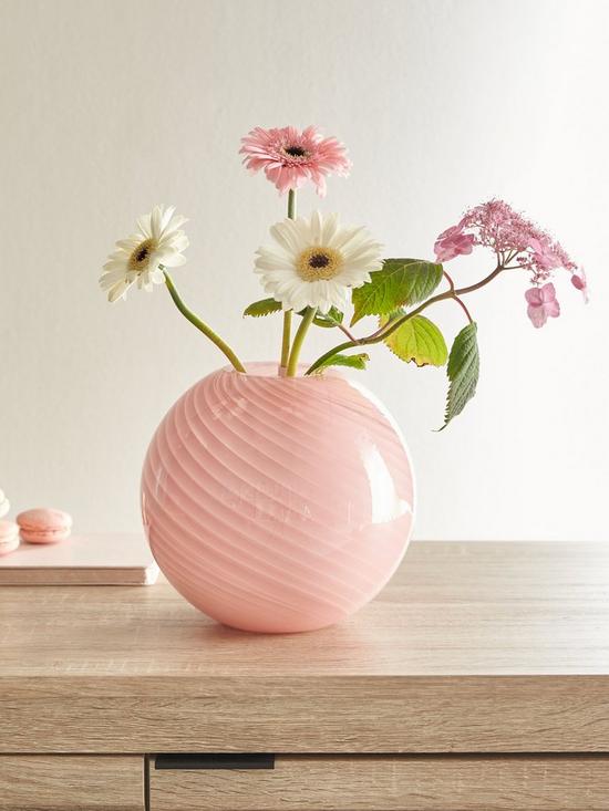 stillFront image of liv-patterned-round-glass-vase-pink