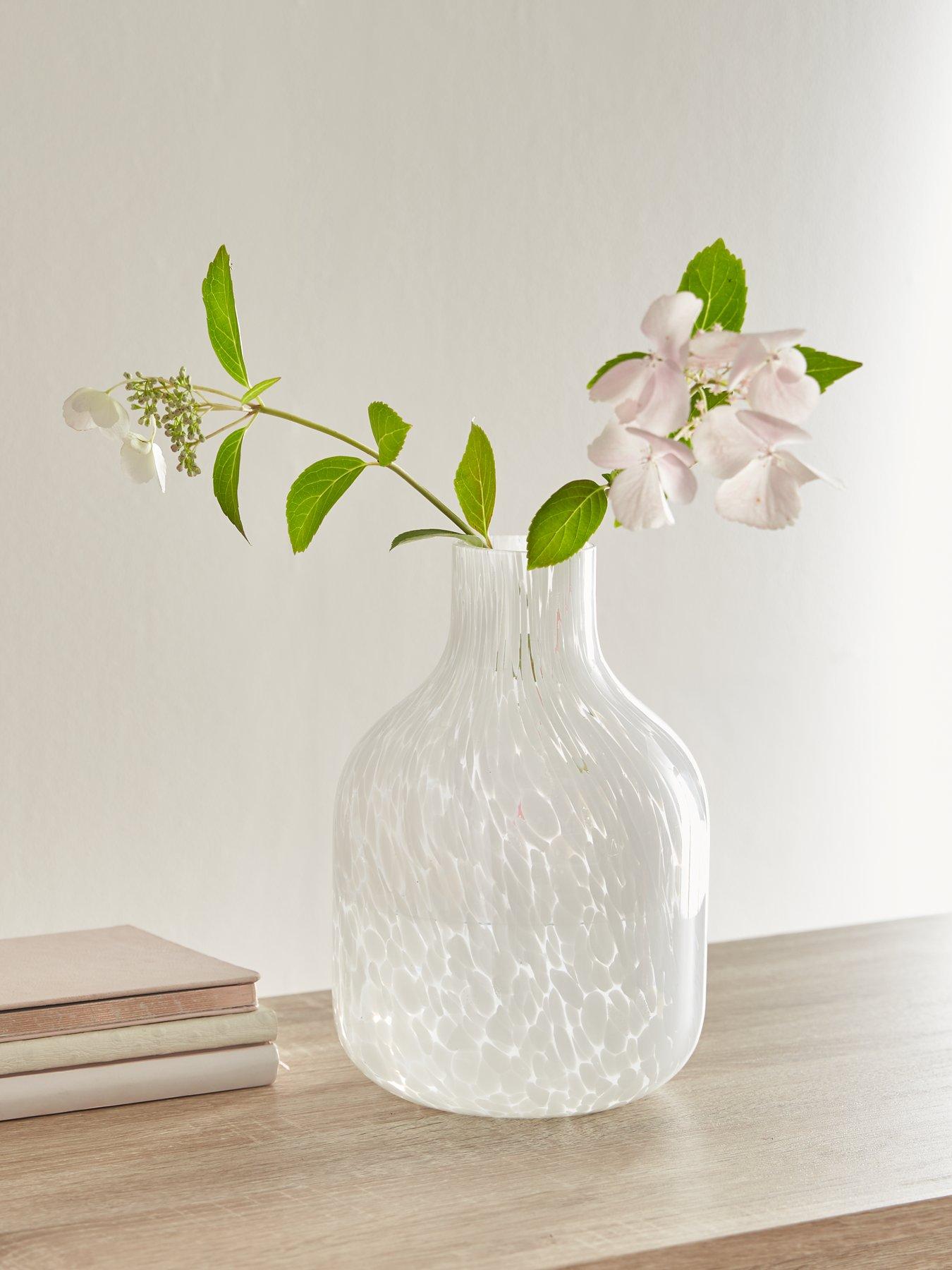Very Home White Confetti Glass Vase