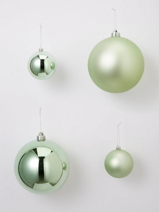 stillFront image of festive-15-piece-christmas-tree-decorating-bundle-sage-green