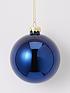  image of festive-8-navy-glass-baublesnbspand-goldwhitenbsptinsel-christmas-tree-decorations