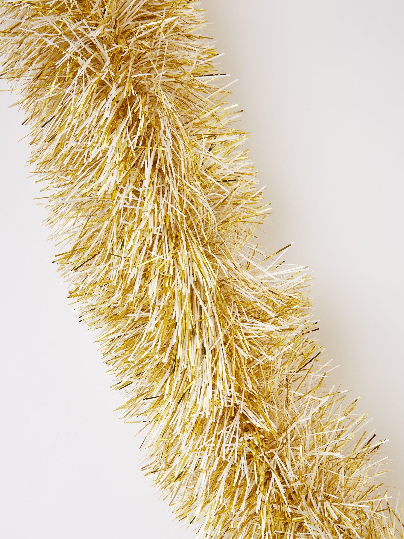  image of festive-8-navy-glass-baublesnbspand-goldwhitenbsptinsel-christmas-tree-decorations