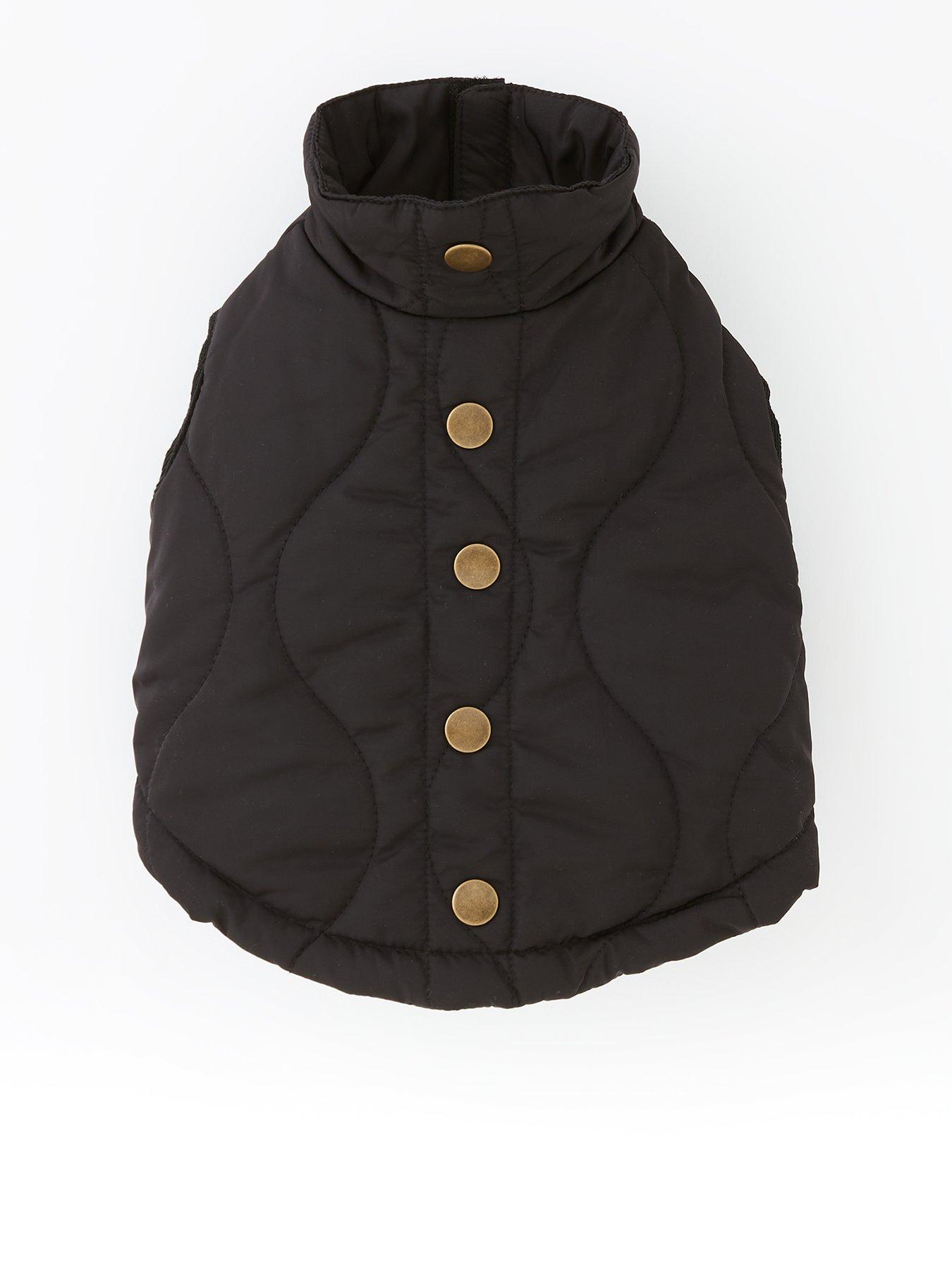 Michelle Keegan Quilted Dog Coat Black